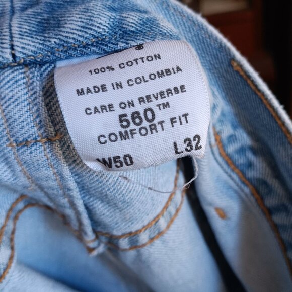 Levis Jeans 560 50x32 Tagged Jeans Comfort Fit Vintage 90s 48x31 Actual - Picture 5 of 5